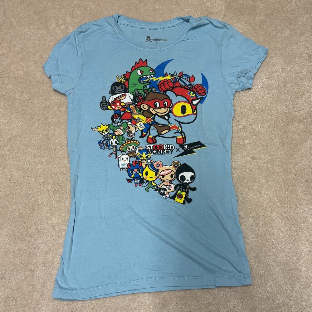 stoopid monkey x tokidoki blue shirt